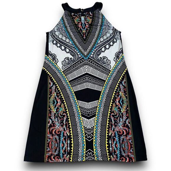 APT.9 Multi Color Tribal & Filligree Print Mini Dress Women’s Size Small Petite - Picture 8 of 10